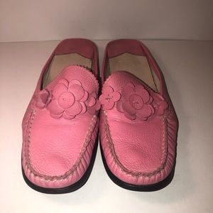 COPY - Talbots Slip On Mules Loafers Leather Pink…